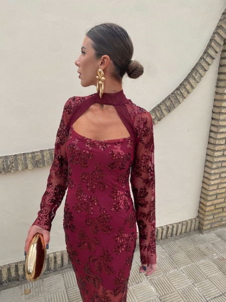 Vestido Party Granate 2