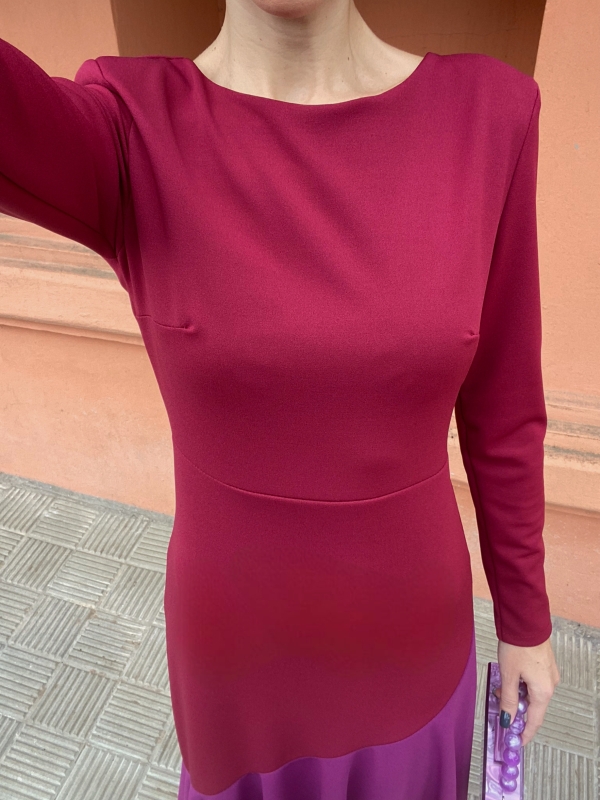 Vestido Longoria Granate/Fucsia Vestido Longoria Granate/Fucsia