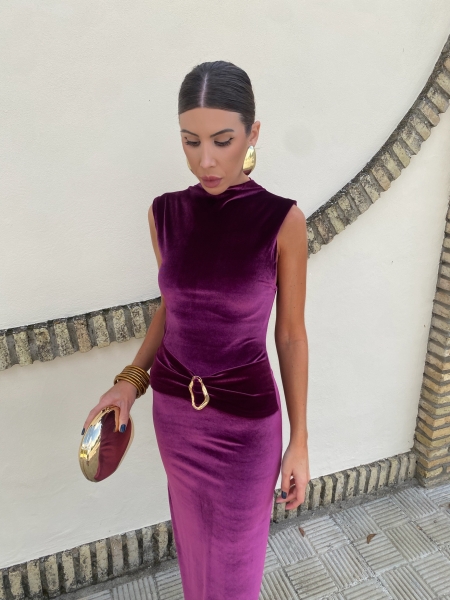 Vestido Velvet Hebilla Buganvilla
