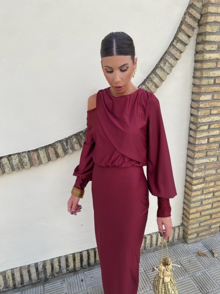 Vestido Valentina Granate 2