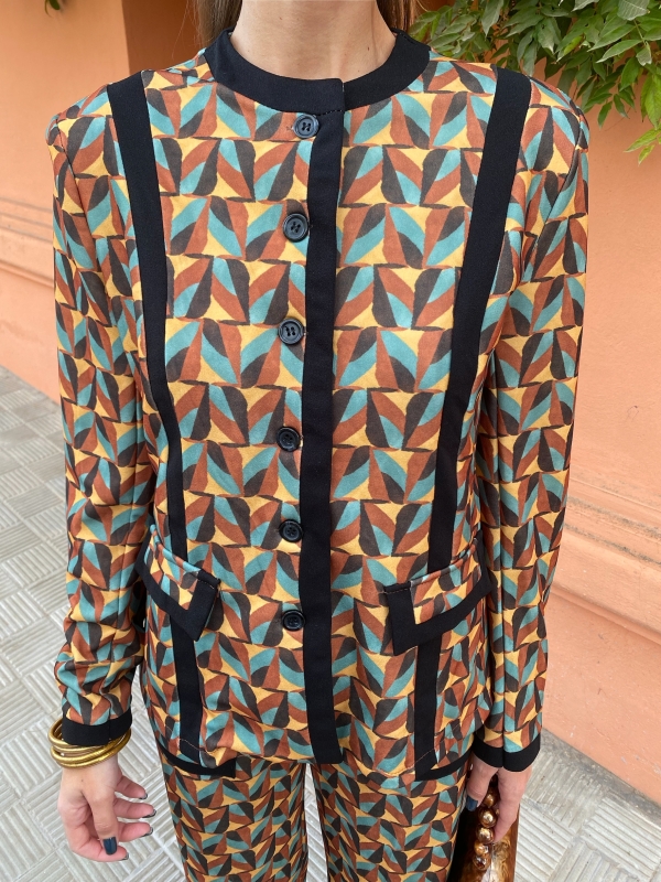 Conjunto Nicole Turquesa/Mostarda