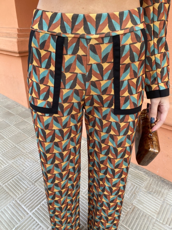 Conjunto Nicole Turquesa/Mostarda