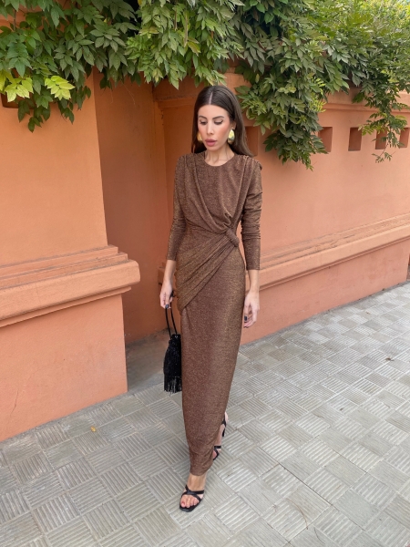 Vestido Alfalfa Brillo Bronce 2