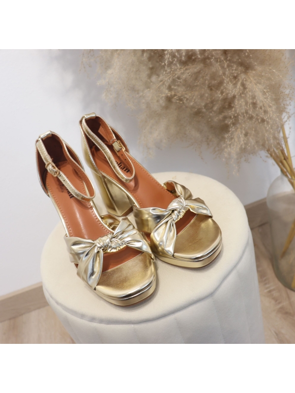 Sandalias Tacón Carol Doradas