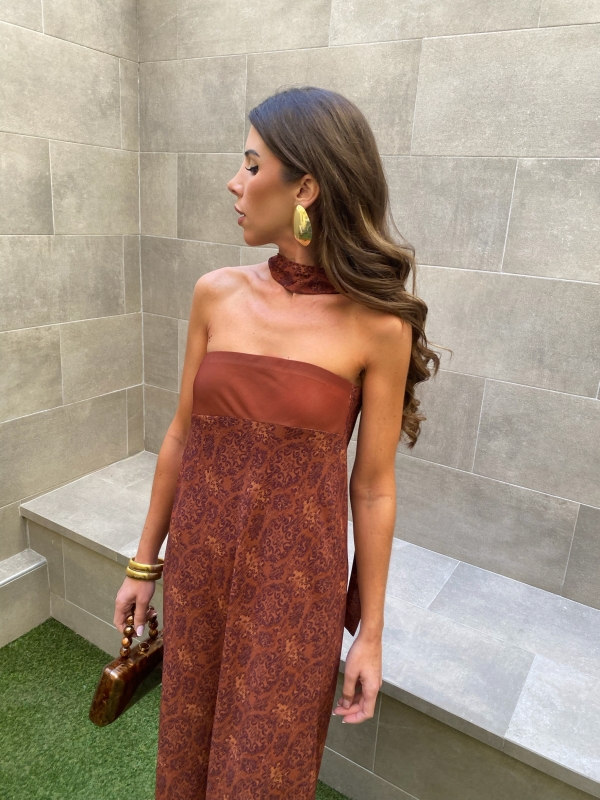 Vestido laranja polinésio