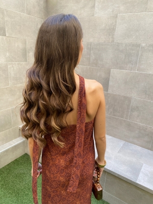 Vestido laranja polinésio