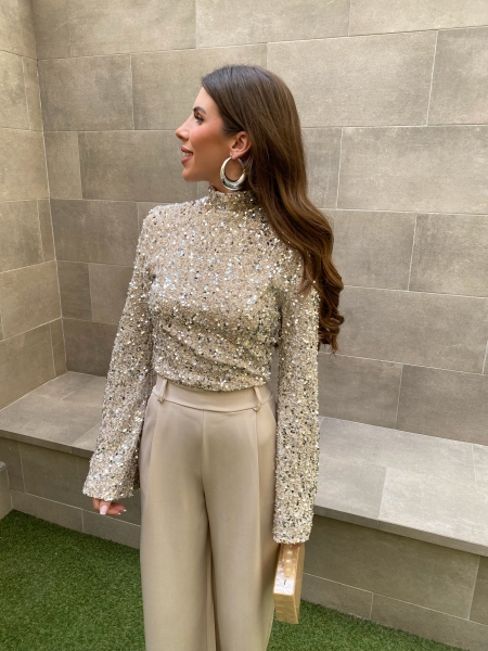 Calças básicas Creme