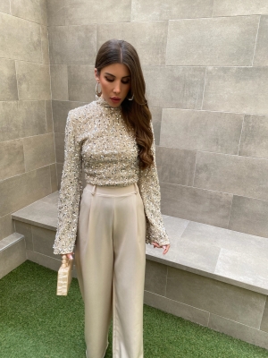 Pantaloni basic crema