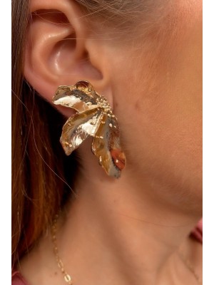 Boucles d'oreilles demi-fleur