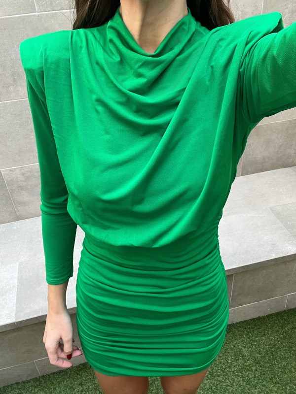 Vestido verde liso Iconno
