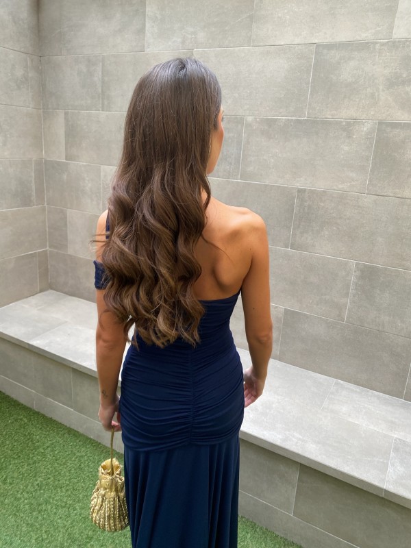 Vestido Rubiño Liso Azul Marino