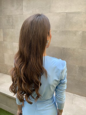 Vestido Coliza Manga comprida Azul claro