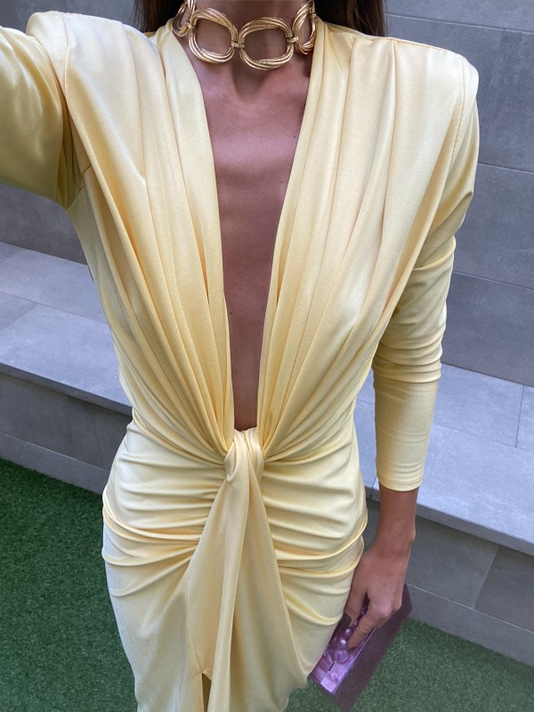 Coliza Long Sleeve Yellow Dress