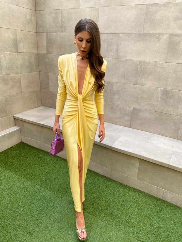 Coliza Long Sleeve Yellow Dress