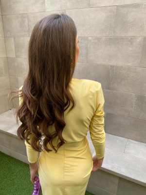 Coliza Long Sleeve Yellow Dress