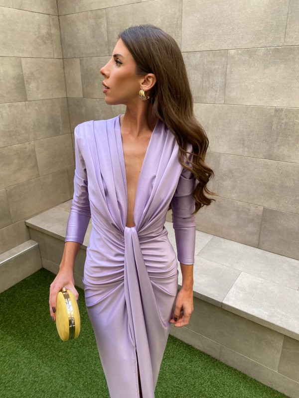 Coliza Long Sleeve Lilac Dress