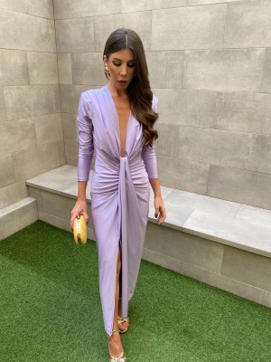 Coliza Long Sleeve Lilac Dress