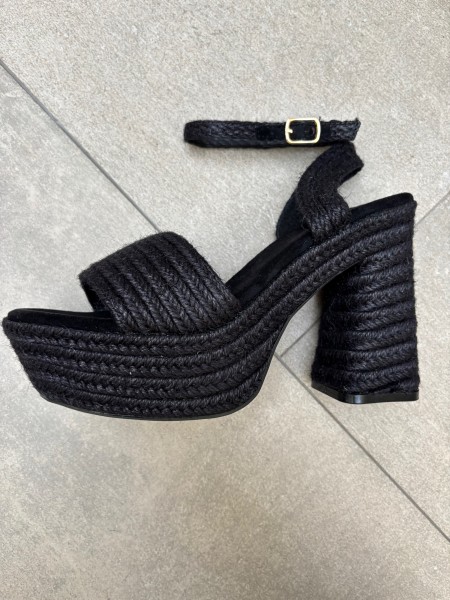 Sandalias Esparto Negras 2