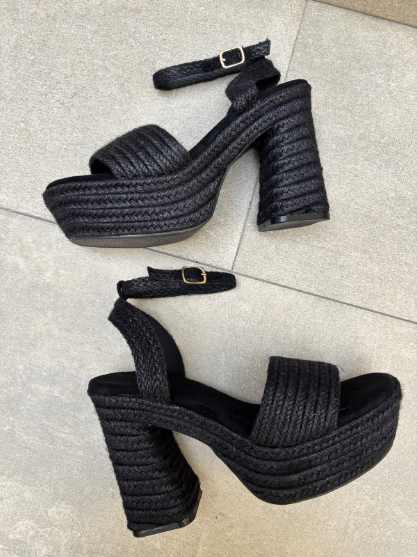 Sandalias Esparto Negras