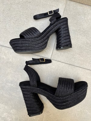 Sandalias Esparto Negras