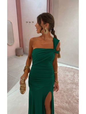 Vestido verde liso Rubiño