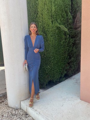 Caravaggio Plain Dress Blue