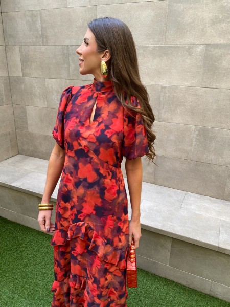 Vestido Santapola avermelhado 2