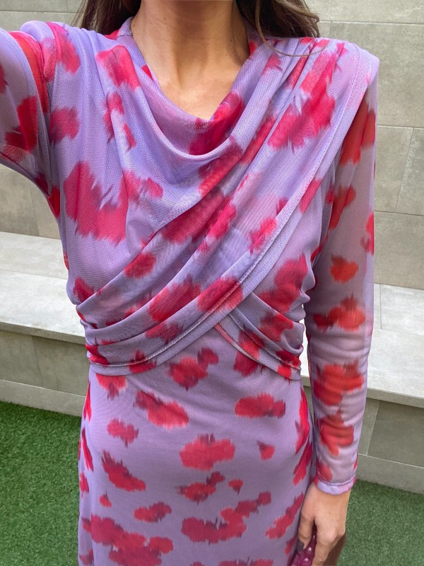 Robe aquarelle mauve