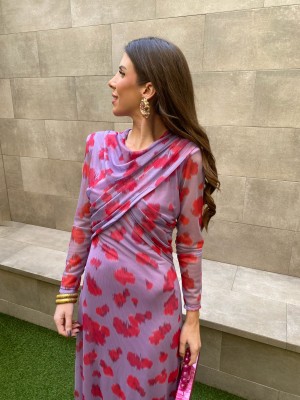 Robe aquarelle mauve