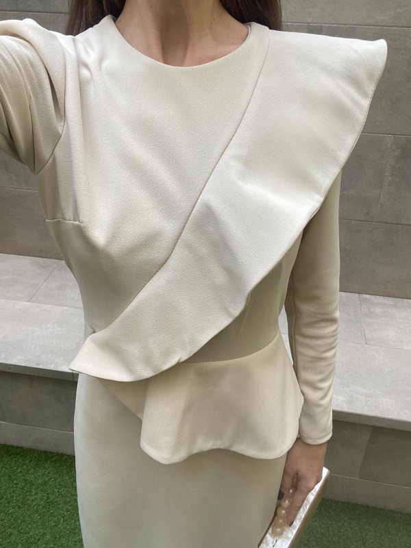 Vestido Agustina Beige