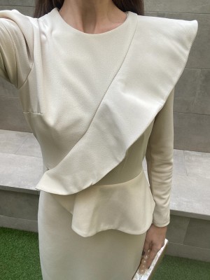 Vestido bege Agustina