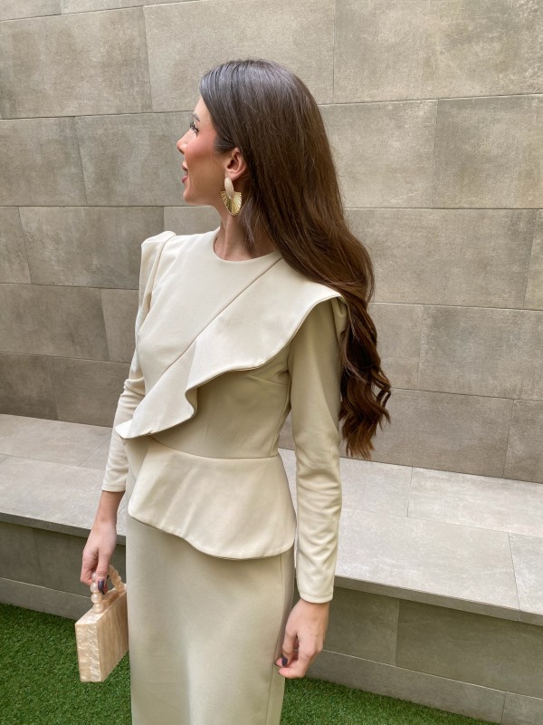 Vestido bege Agustina