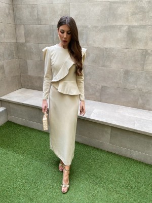 Vestido bege Agustina