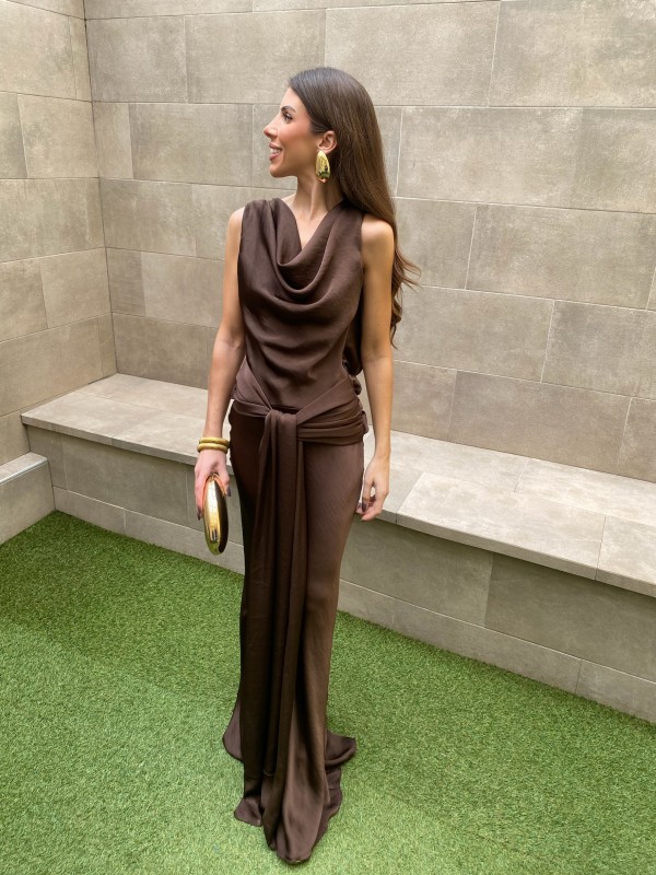 Vestido Isidra Marrón