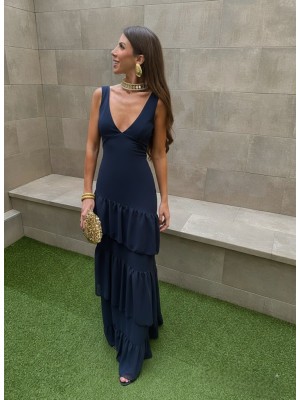 Amina Navy Blue Dress