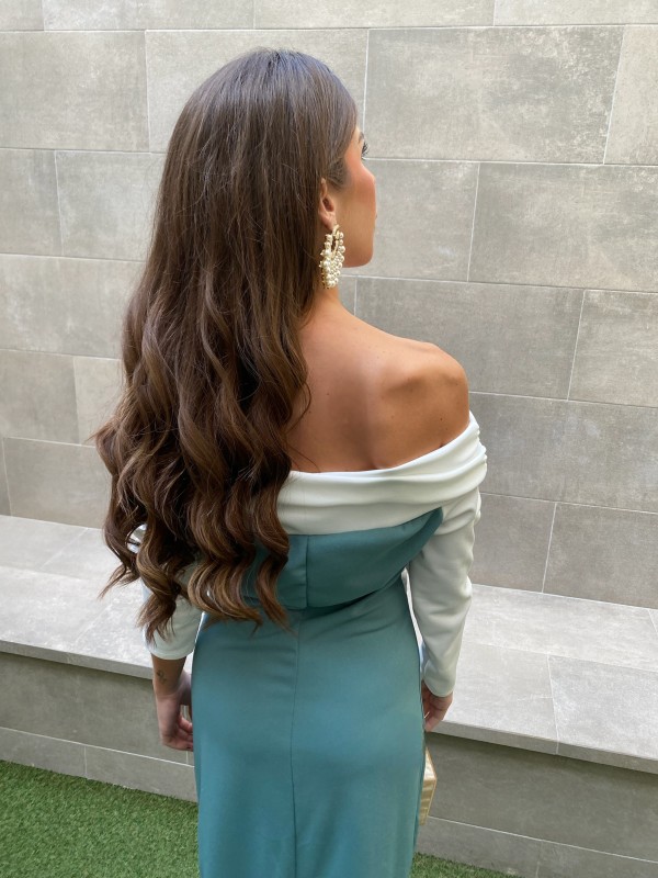 Vestido Santa Cruz bicolor azul-turquesa