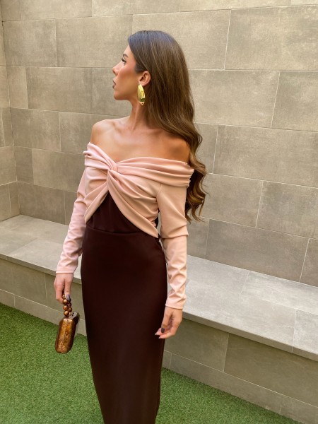 Robe bicolore marron Santa Cruz