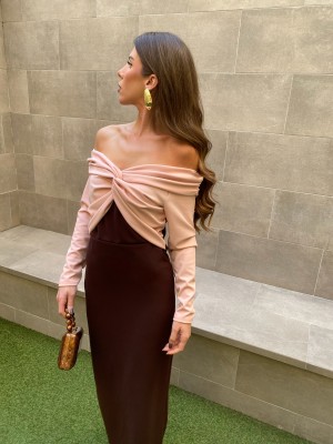 Vestido Santa Cruz Bicolor Marrón