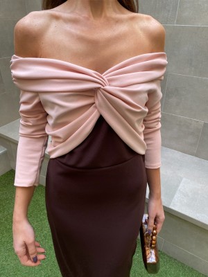 Vestido Santa Cruz Bicolor Marrón