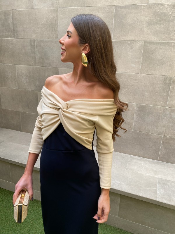 Vestido Santa Cruz Bicolor Azul Marino