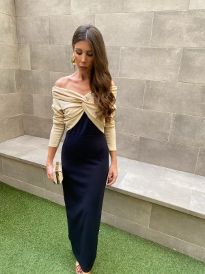 Vestido Santa Cruz Bicolor Azul Marino