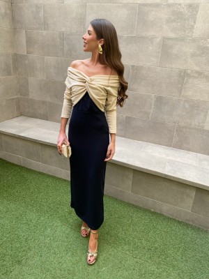 Vestido Santa Cruz Bicolor Azul Marino