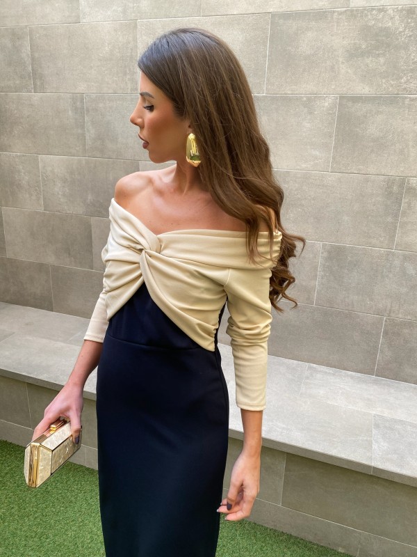 Vestido Santa Cruz Bicolor Azul Marino