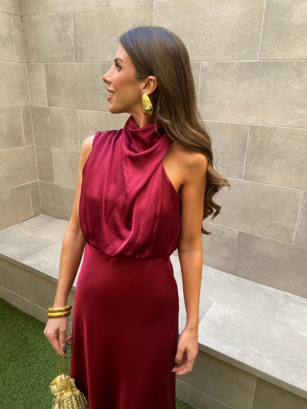 Vestido Kalha Garnet