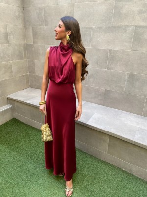 Vestido Kalha Garnet