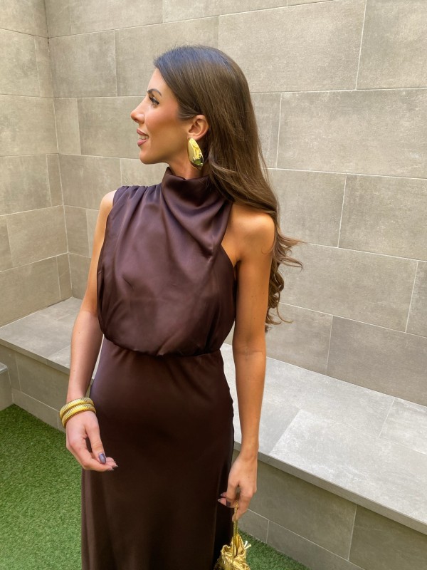 Vestido marrom Kalha