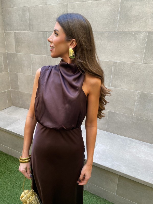 Vestido marrom Kalha