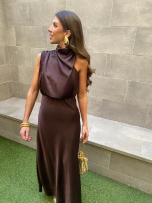 Vestido marrom Kalha