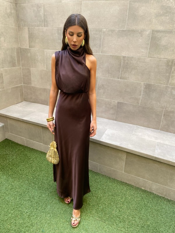 Vestido marrom Kalha