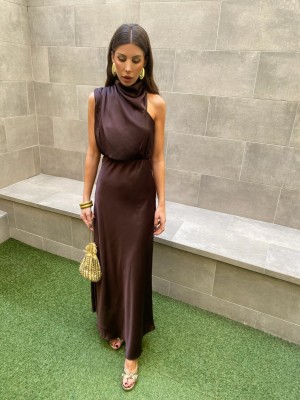 Vestido marrom Kalha